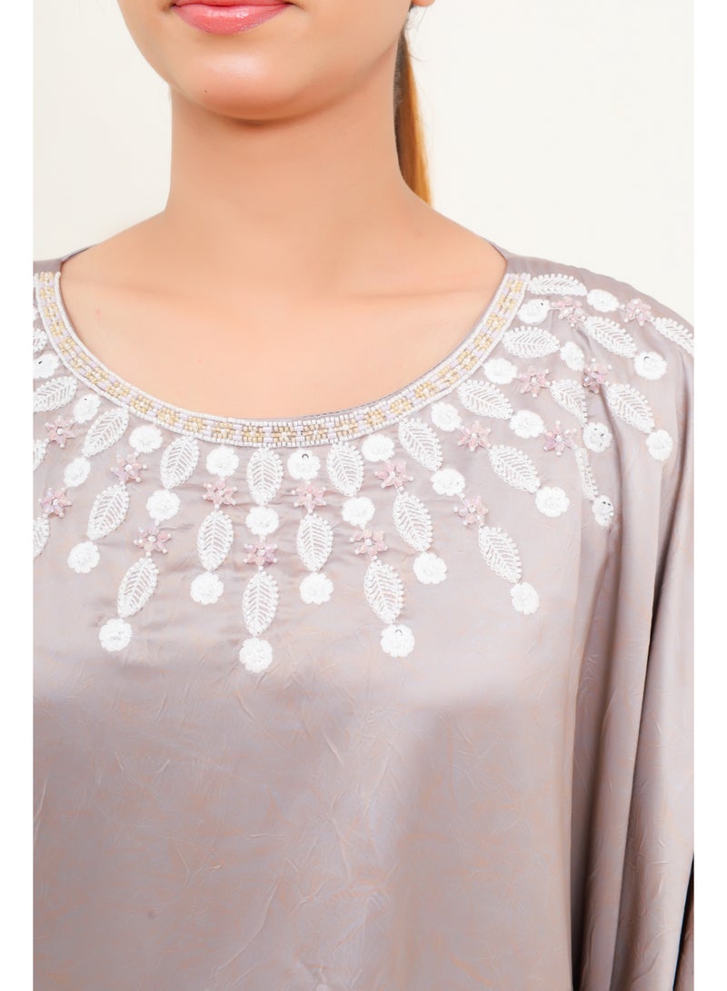 Obaha Wide jalabiya with embroidery - Image 4